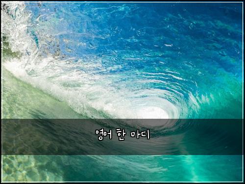 영어 한 마디