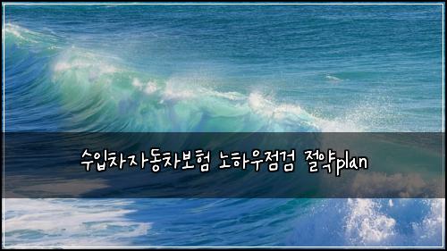 수입차자동차보험 노하우점검  절약plan