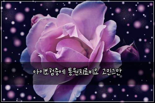아이보험중에 통원치료비요 고민그만