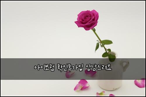 아이보험 확인후가입  상담드려요