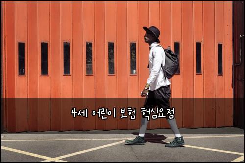 4세 어린이 보험 핵심요점 