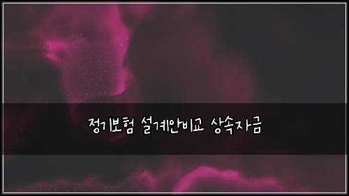 정기보험 설계안비교  상속자금
