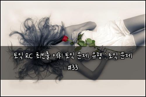 토익 RC 최빈출 어휘 토익 문제 유형 : 토익 문제 #33
