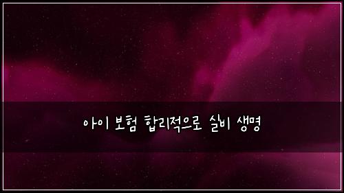 아이 보험 합리적으로  실비 생명
