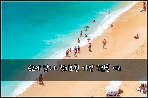 62세 남자 정기보험 가입 고민될 때