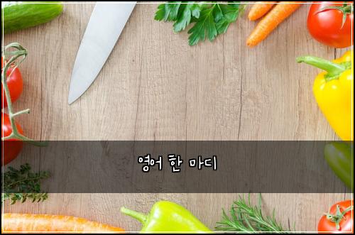 영어 한 마디