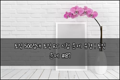 토익 500점대 토익 RC 시험 문제 유형 : 토익 문제 #187