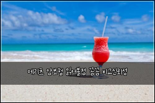 메리츠 암보험 읽어볼점  꼼꼼 비교신뢰성