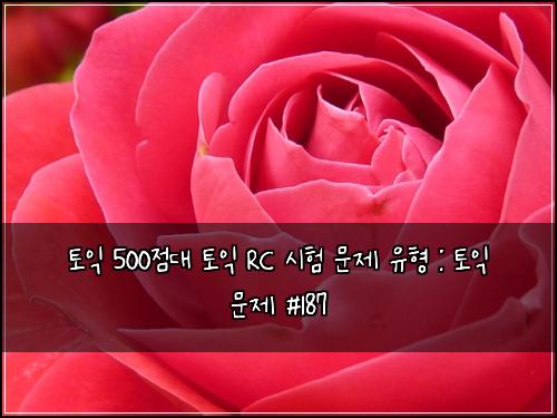 토익 500점대 토익 RC 시험 문제 유형 : 토익 문제 #187