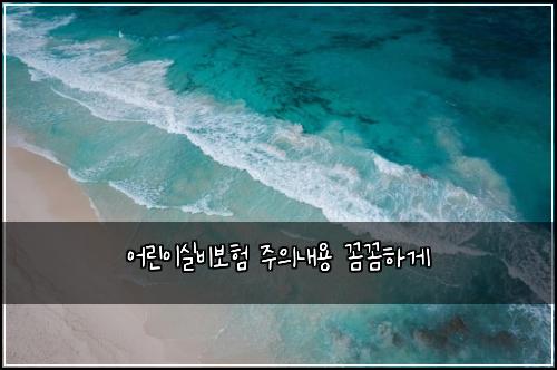 어린이실비보험 주의내용  꼼꼼하게