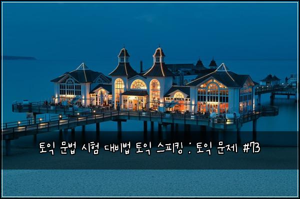 토익 문법 시험 대비법 토익 스피킹 : 토익 문제 #73