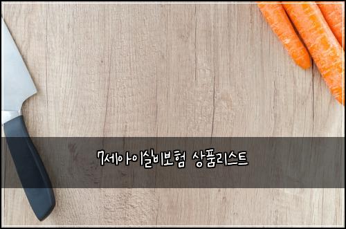 7세아이실비보험 상품리스트 