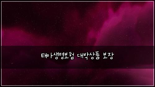 태아생명보험 대박상품  보장