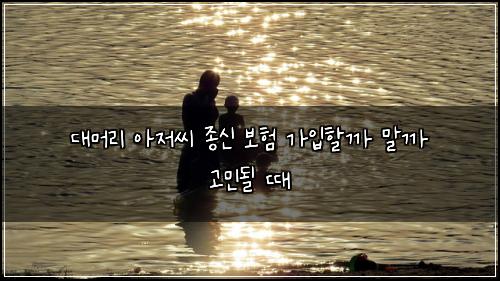 대머리 아저씨 종신 보험 가입할까 말까 고민될 때