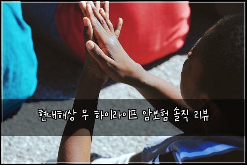 현대해상 무 하이라이프 암보험 솔직 리뷰