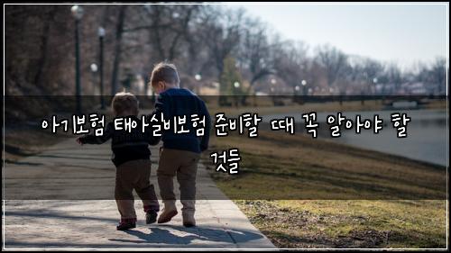 아기보험 태아실비보험 준비할 때 꼭 알아야 할 것들