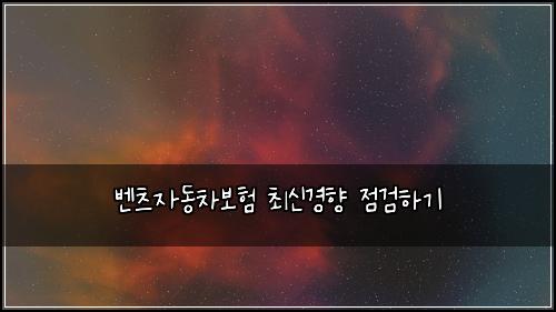 벤츠자동차보험 최신경향  점검하기