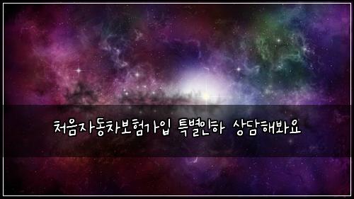 처음자동차보험가입 특별인하 상담해봐요