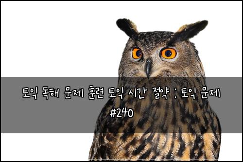 토익 독해 문제 훈련 토익 시간 절약 : 토익 문제 #240