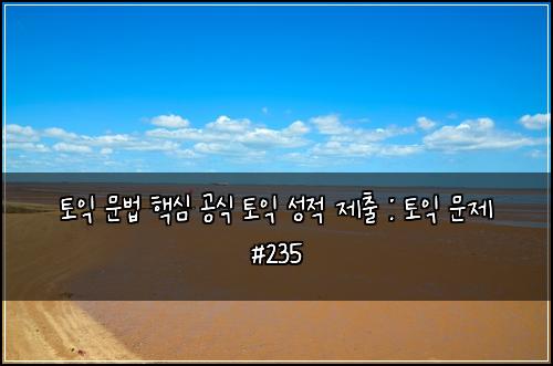 토익 문법 핵심 공식 토익 성적 제출 : 토익 문제 #235