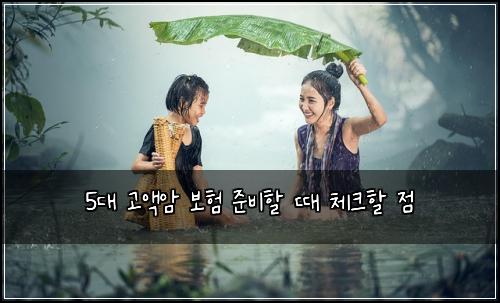 5대 고액암 보험 준비할 때 체크할 점