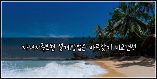 자녀저축보험 설계방법은  바로알기 비교견적