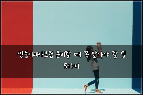 쌍둥이태아보험 준비할 때 꼭 알아야 할 팁 5가지