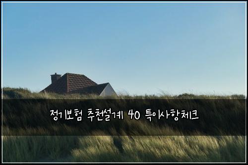 정기보험 추천설계  40 특이사항체크