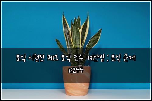 토익 시험전 체크 토익 점수 계산법 : 토익 문제 #244