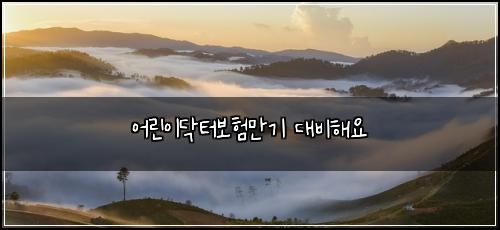 어린이닥터보험만기 대비해요