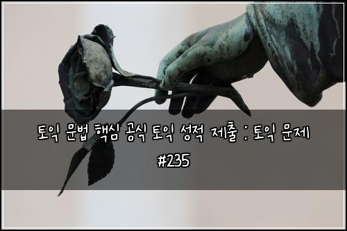 토익 문법 핵심 공식 토익 성적 제출 : 토익 문제 #235