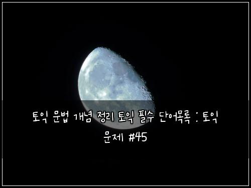 토익 문법 개념 정리 토익 필수 단어목록 : 토익 문제 #45
