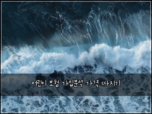 어린이 보험 가입분석  가격 따지기