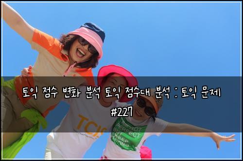 토익 점수 변화 분석 토익 점수대 분석 : 토익 문제 #227