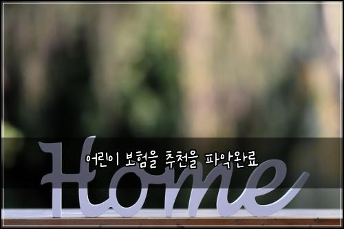 어린이 보험을 추천을 파악완료