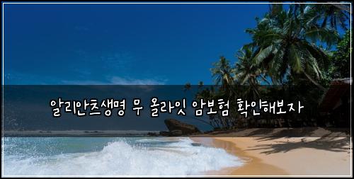 알리안츠생명 무 올라잇 암보험 확인해보자 