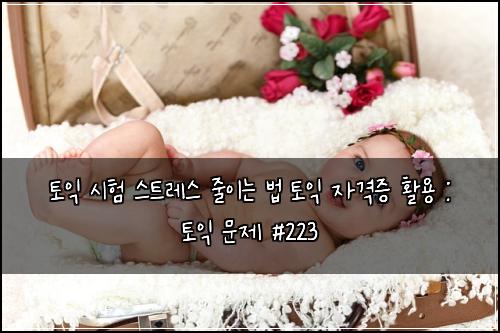 토익 시험 스트레스 줄이는 법 토익 자격증 활용 : 토익 문제 #223