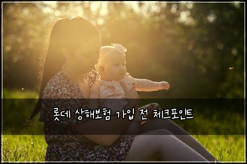 롯데 상해보험 가입 전 체크포인트