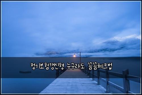 정기보험갱신형 누구라도 꼼꼼체크법