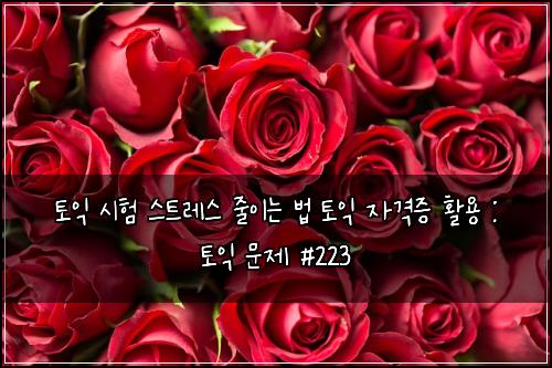 토익 시험 스트레스 줄이는 법 토익 자격증 활용 : 토익 문제 #223