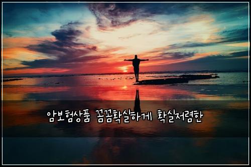 암보험상품 꼼꼼확실하게 확실저렴한
