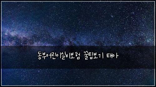 동부어린이실비보험 꿀팁보기  태아