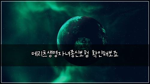 메리츠생명자녀종신보험 확인해보죠 
