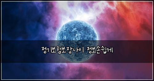 정기보험보장나이 정보손쉽게