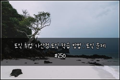 토익 취업 가산점 토익 학습 방법 : 토익 문제 #250