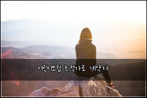어린이보험 최적가로  계약자