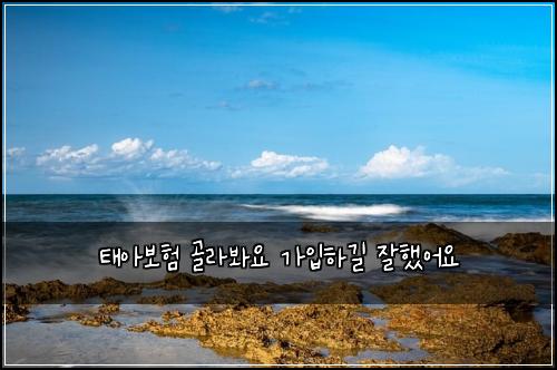 태아보험 골라봐요  가입하길 잘했어요