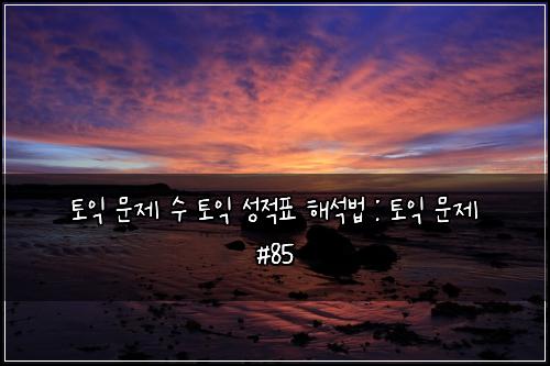토익 문제 수 토익 성적표 해석법 : 토익 문제 #85