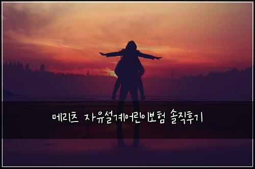 메리츠 자유설계어린이보험 솔직후기