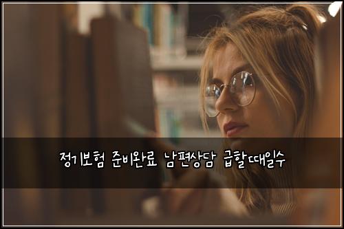 정기보험 준비완료  남편상담 급할때일수